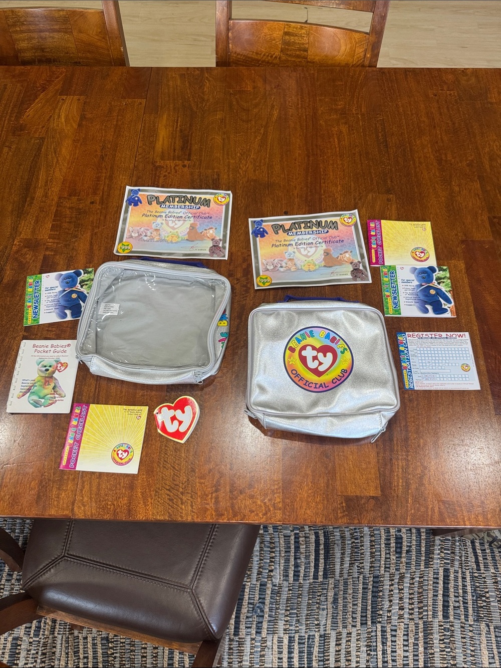 Vintage 1999 Ty Beanie Babies Official Club Platinum Membership Kit 2 sets